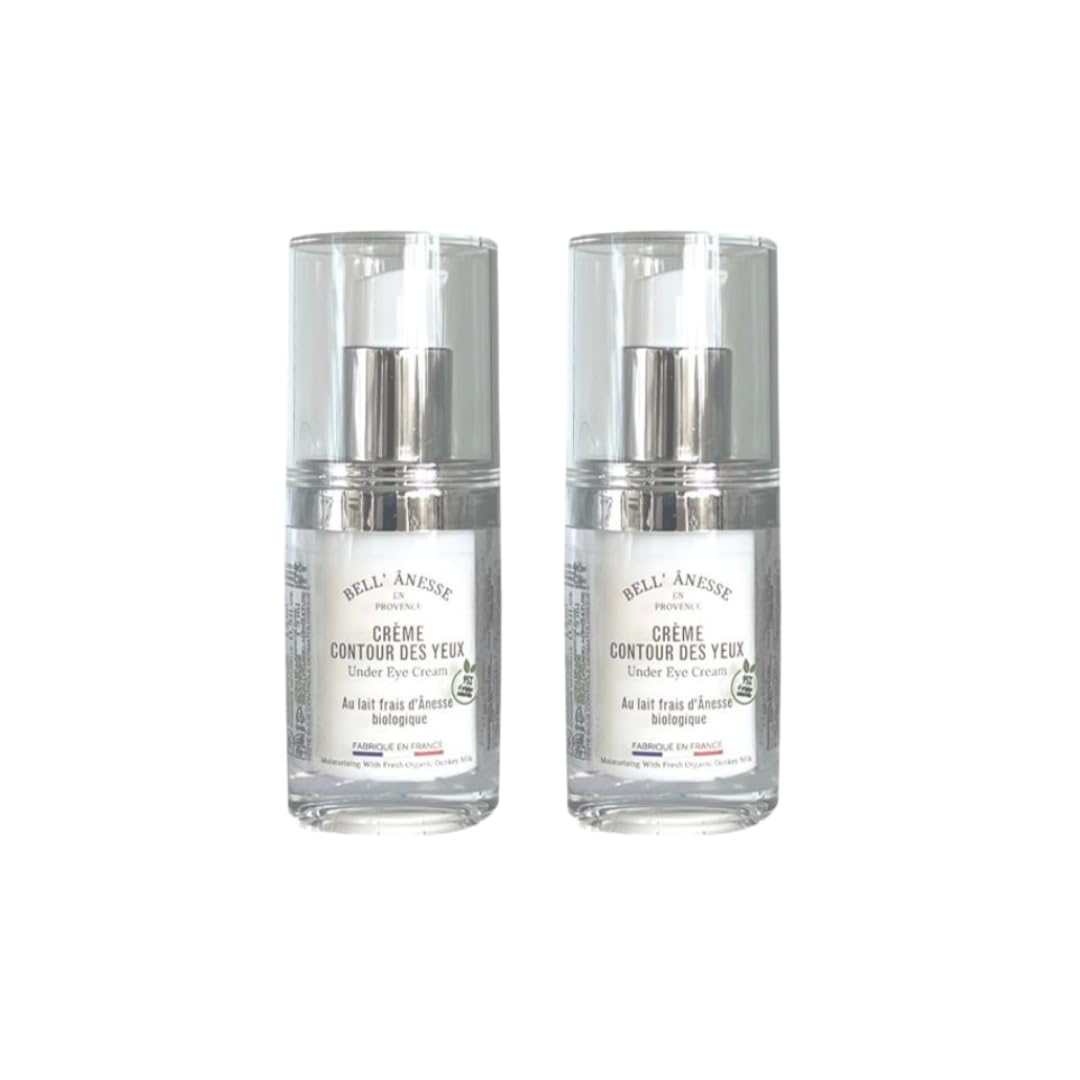 Bell Ânesse Provence Crème Contour des Yeux au Lait d’Ânesse Bio – Soin Hydratant & Régénérant – Peaux Sensibles – Lot de 2 – Made in France