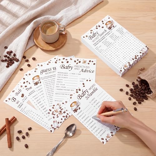 Image of 302 Pcs Baby Shower Games, 6 Games,50 Sheets Each, A Baby is Brewing