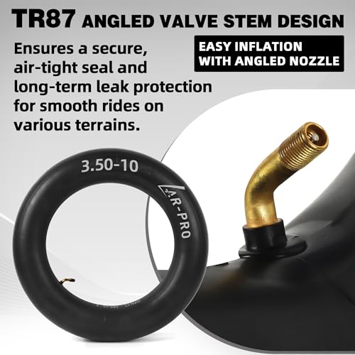 Image of AR-PRO (2-Pack) 3.50-10 Inner Tube with TR87 Angled Valve Stem, Replacement Heavy-Duty Inner Tube for Dirt Bike Scooter Moped ATV, Made from Durable Butyl Rubber