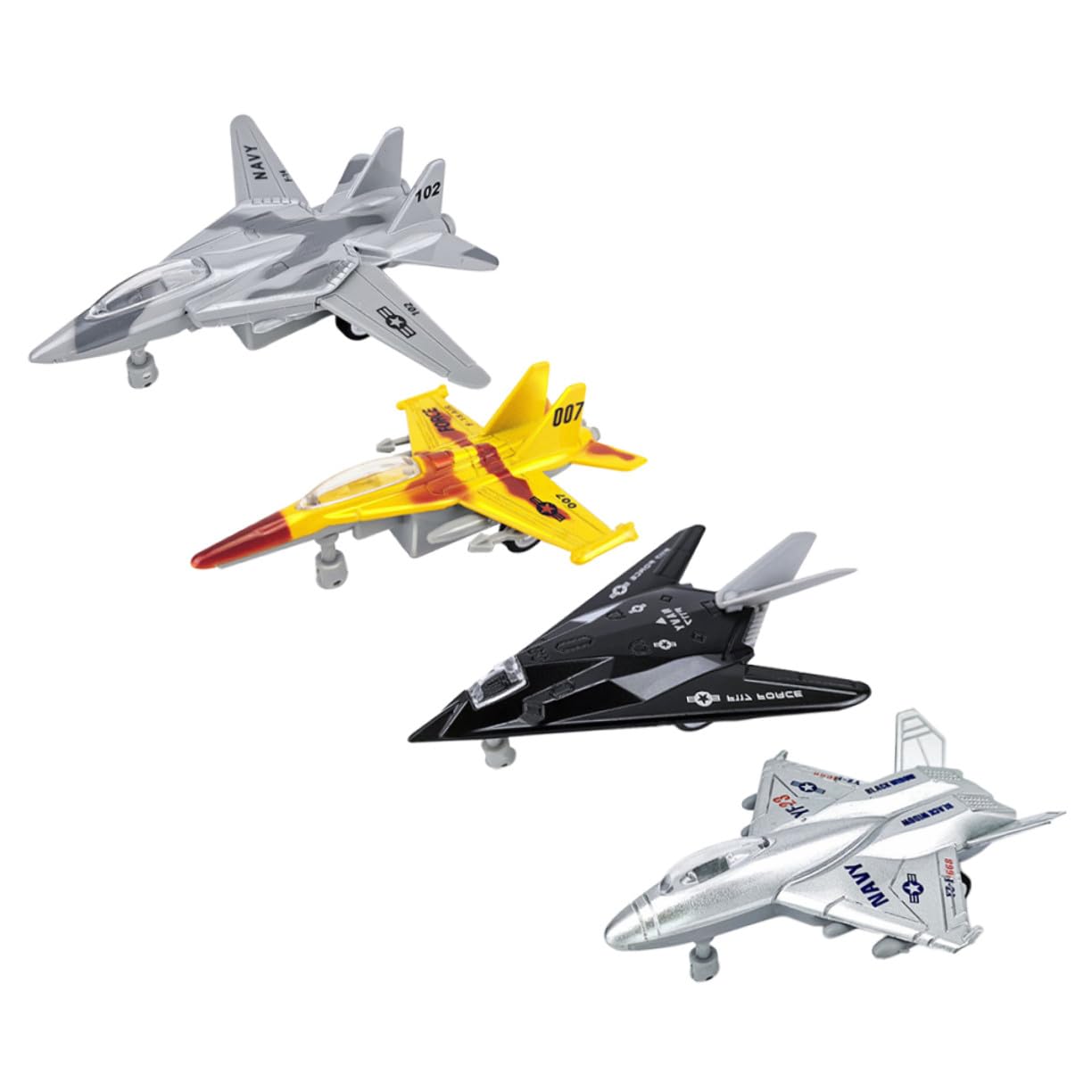 4 Piezas de Juguetes de Aviones de Aleación Motor de Fricción para Niños, Mejora Habilidades Cognitivas, Adecuado para Colección y Obsequio de Navidad