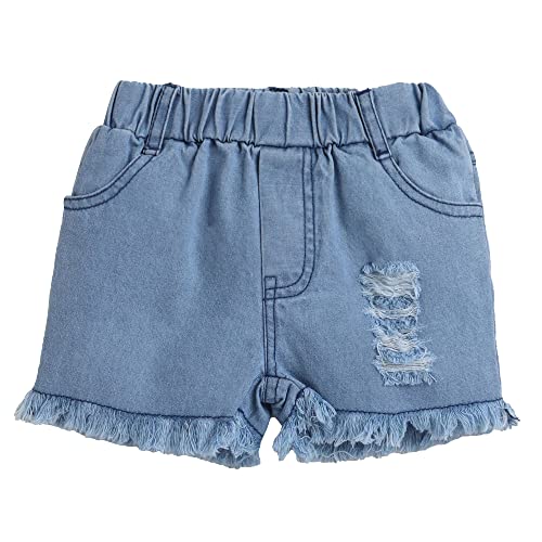 Image of Hopscotch Girls Cotton Stripe Print Blouse And Shorts Set In Multi Color
