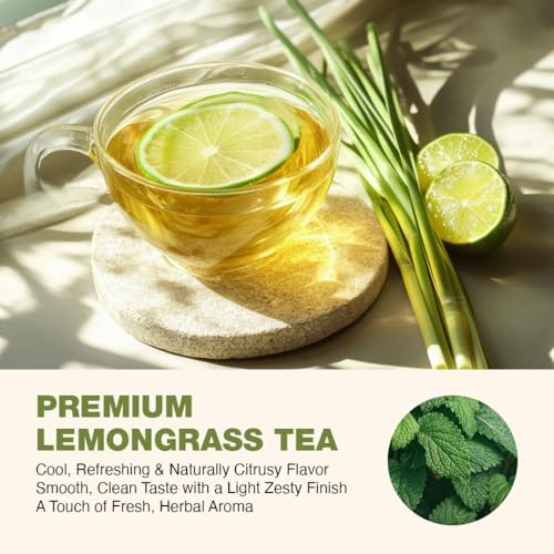Image of Lemongrass 100g - 100 Cups Premium Lemon Grass Leaves Herbal Infusion Caffeine-Free | BOOST METABOLISM | Detox Tea - Flower Based - Herbal Tea No Added Preservatives