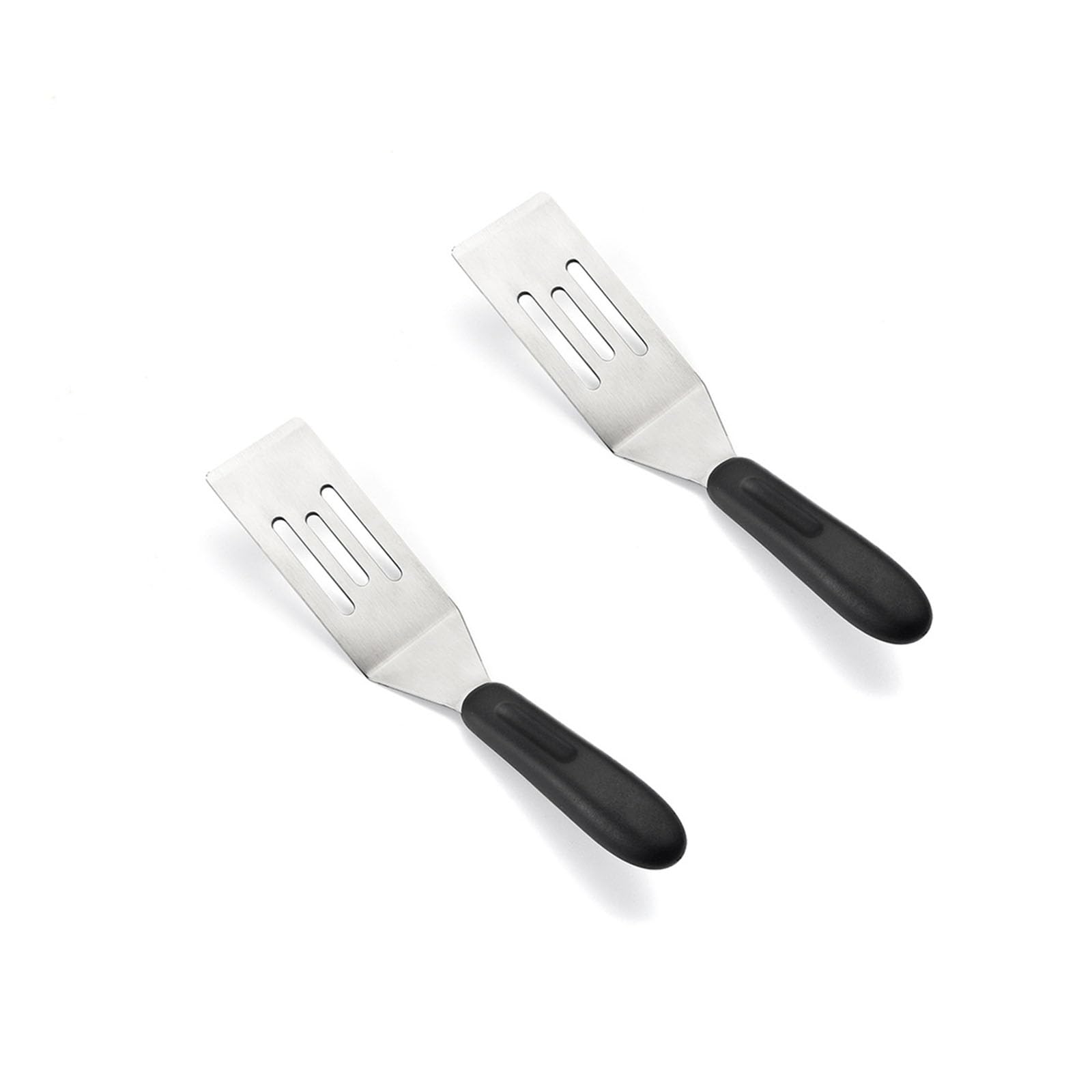 2 Pcs Stainless Steel Mini Spatula, Steak Spatula Frying Spatula Holder Kitchen Use Small Serving Spatula for Brownies Eggs Cookie (Hole)