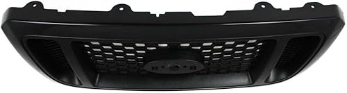 Miniatura 6 de Evan Fischer Conjunto de rejilla compatible con Ford Ranger 2004-2005, carcasa negra texturizada con inserto plateado pintado FO1200460