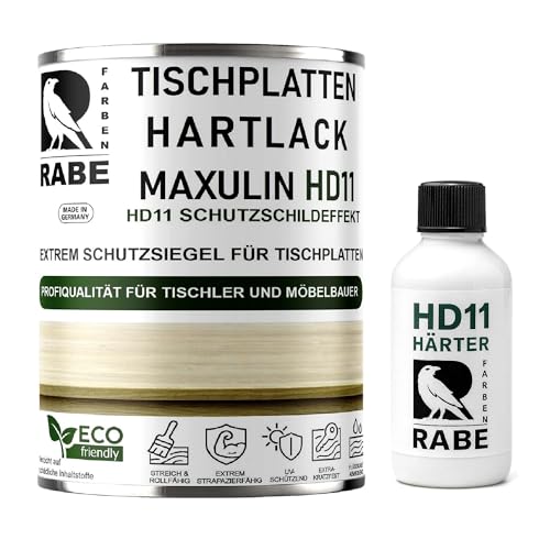 RABE 2K Hartlack Matt MAXULIN HD11 für Tischplatten Thekenlack 2 Komponenten Holzlack Klarlack farblos Möbel Lack Eiche uvm (1, Transparent, 550ml.)