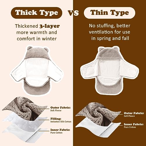Image of AiWMGL Baby Winter Fleece Swaddle Blanket 0-3 Months Boys Girls Warm Adjustable Newborn Swaddling Wrap Soft Plush Sleeping Sacks