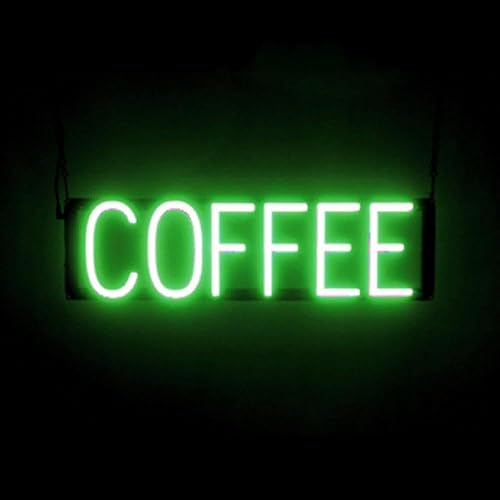 Miniatura 46 de SpellBrite Cartel de café | Letrero relacionado con bebidas de café con aspecto de neón, fuente de luz LED roja | 22.7 x 6.3 pulgadas Rojo