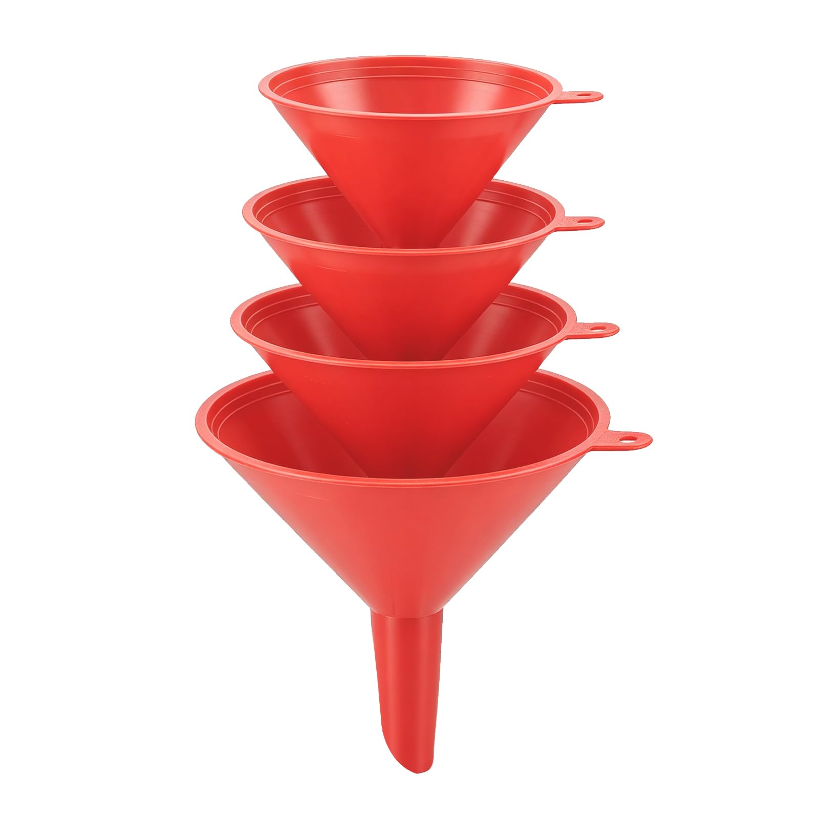 4 Embudos para Rellenar Botellas, Embudo Cocina BPA-Free, Embudos Pequeño para Líquidos, Salsas, Embudo en Diversos Tamaños Ideal para Enlatado, Cocina, Cambio de Aceite de Coche