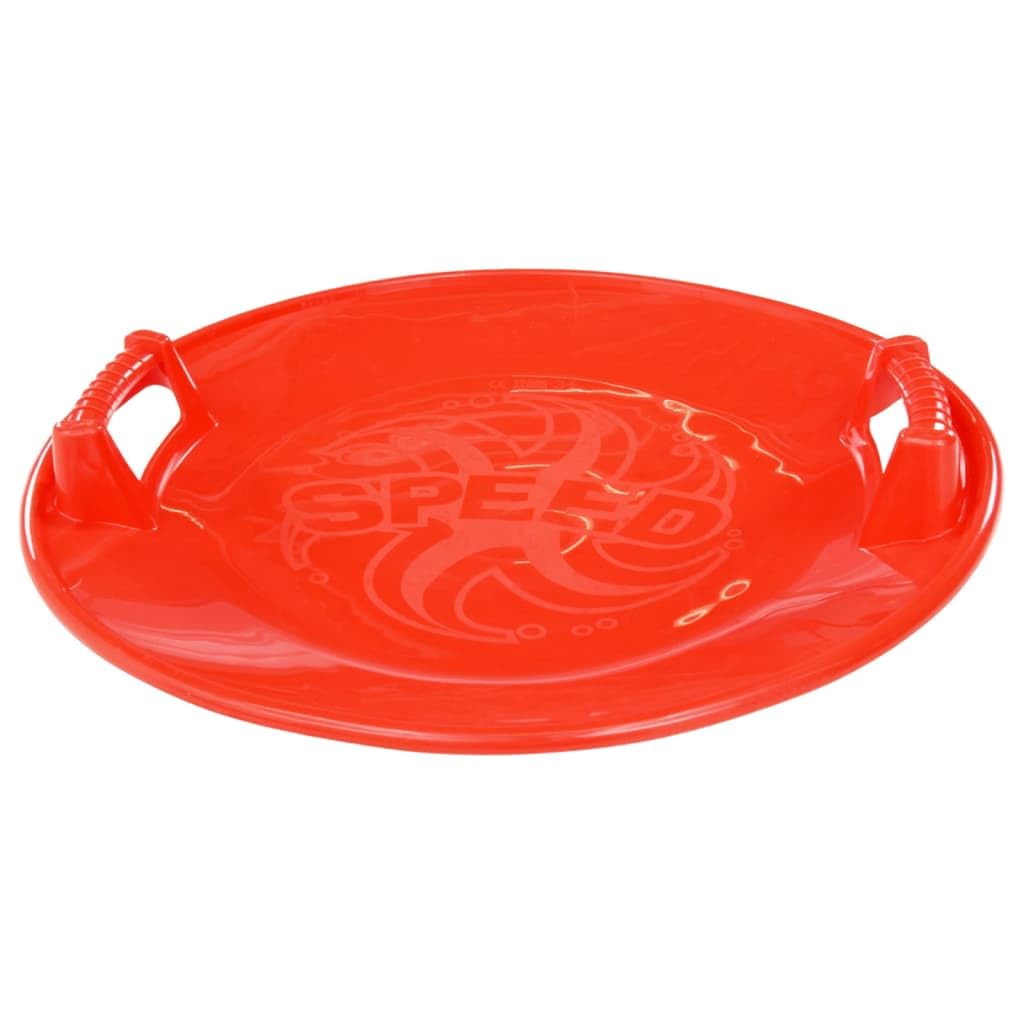 INLIFE Luge Enfant Luge Ronde Rouge 66.5 cm, Luge de Neige Stable pour Enfants à Partir de 3 Ans avec Siège Coulé Anti-Glissement, Capacité Max 50 kg, en Polypropylène Résistant au Froid -28°C