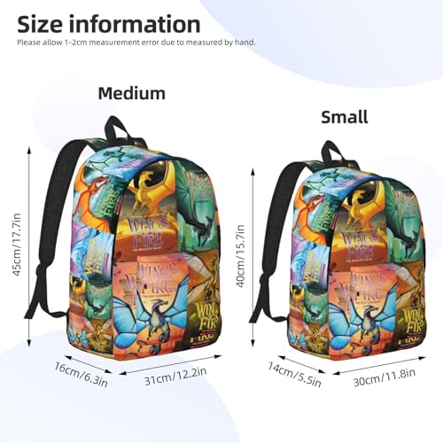 Light Daily Canvas Backpacks，Unisex Primary Wings Cartoon Fire Backpack Gifts，Adjustable，Casual Work Elementary Laptop Daypacks Bookbag4