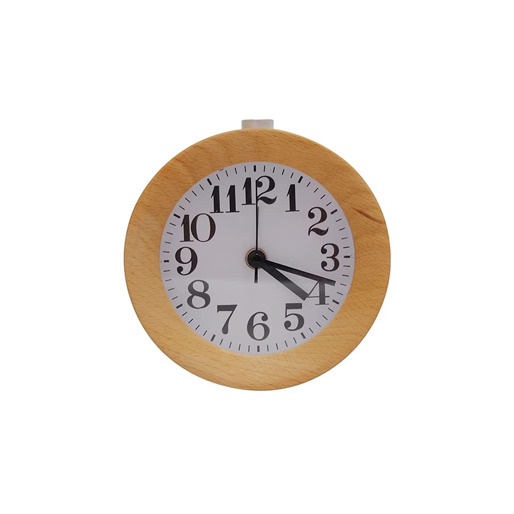 NSUQOA Accurate Retro Bedside Alarm Clock Night Light Battery Operated Wooden Analog Bedroom Snooze Function Silent E