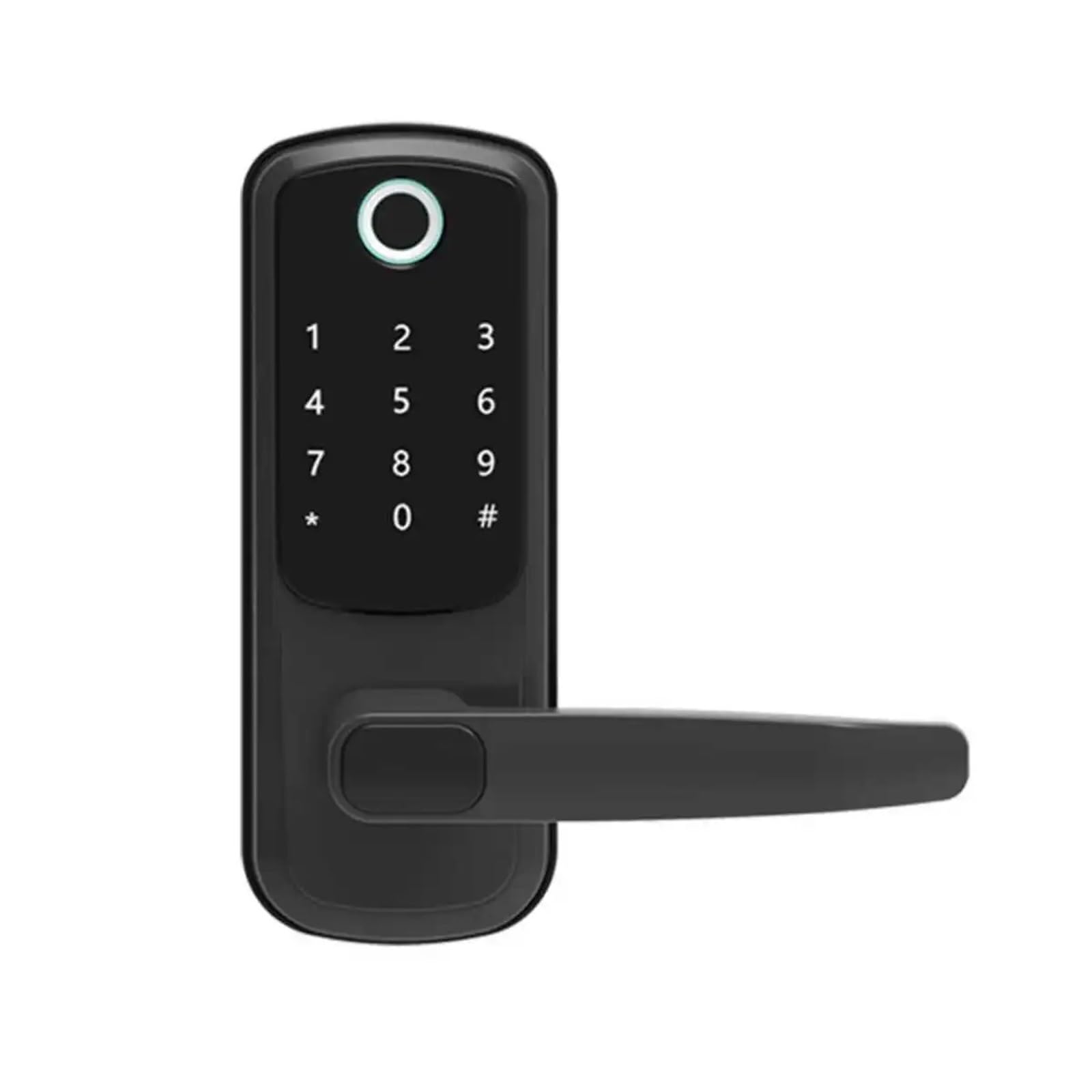 Smart Door Lock, Electronic Smart Door Lock with Biometric Fingerprint/Password/Smart Card/Key Unlock/USB Emergency Charger(Nero)
