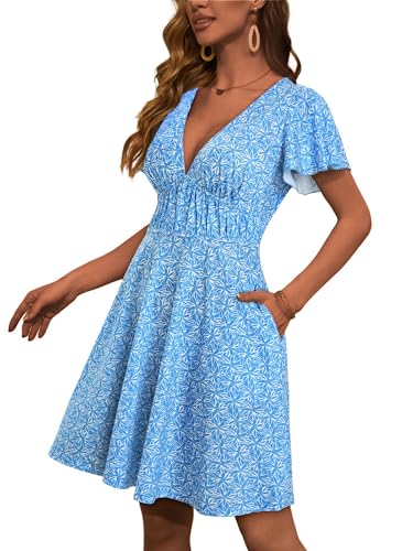 Loemes Summer Dress Sundresses for Women Casual Dresses for Women Easter  Dress for Women Graduation Dress Baby Shower Dress Blue-White Large at Amazon  Women's Clothing store