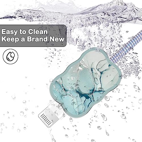 Image of Iphone Protective Case Cover for 18W 20W iPhone 16 15 14 13 12 11 Pro Max Fast Charging Cable Adapter Charger, Cute Lightning Data Cable Case for iPhone Charger,(GREEN MARBLE)