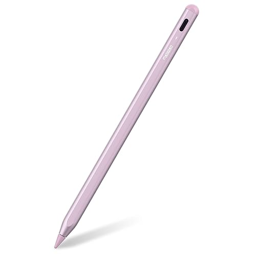 Metapen Stylet A8 Compatible avec Apple iPad 2018-2025 pour iPad 11 A16/10/9/8/7/6,Pro 3/4/5/6/M4,Air 3/4/5/M2/M3,Mini 5/6,Pencil Charge Rapide,Reject de Paume,Détection d'inclinaison (Rose) - Rose
