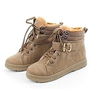 Gilbins Cute Women's Lightweight. Fur Lined. Lace-Up. Buckle Ankle Shoe Boots, Combat Style. Snow Winter