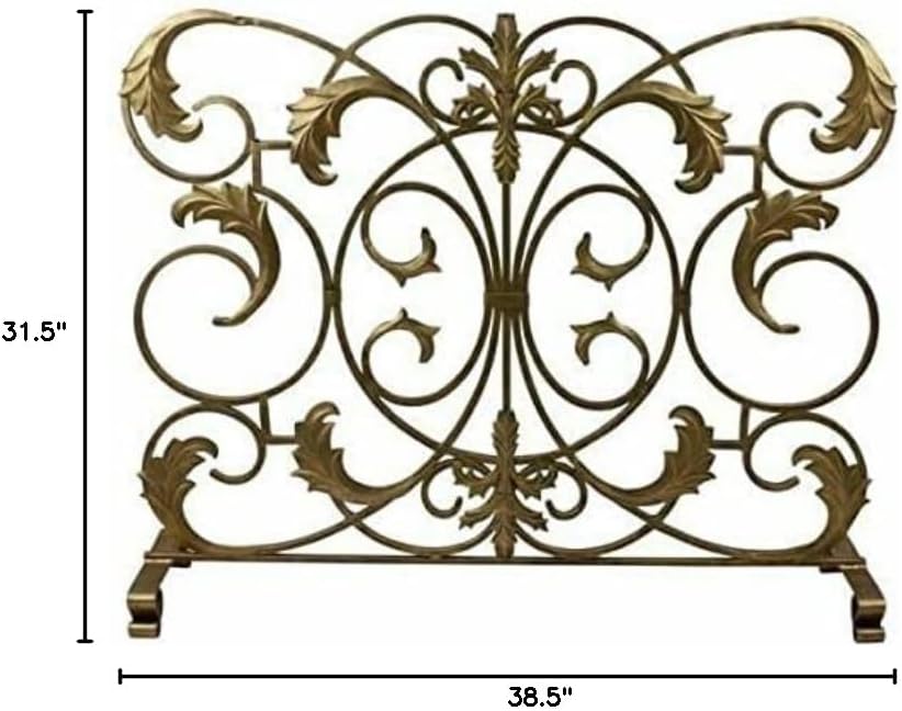 Fireplace Screens Fireplace Screen in Antique Gold Scroll Fireplace Screen Flat Fireplace Screens Decorative Feito na China