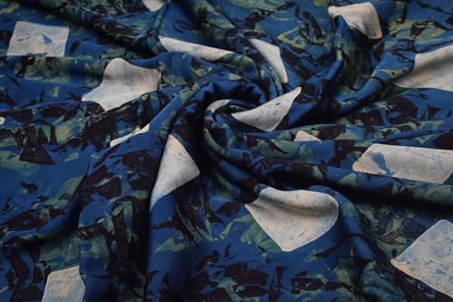 Image of Ethnics of Kutch Womens's Ajrakh Modal Silk Natural Dye Hand Block Print Unstitched Kurta Fabric