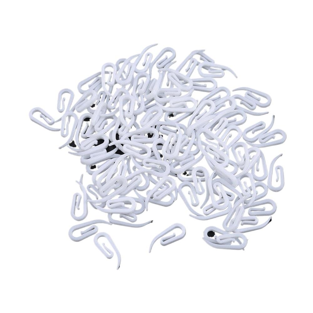 White Hanging Curtain Hooks Household Plastic Window Hanger Curtain(100PCS)