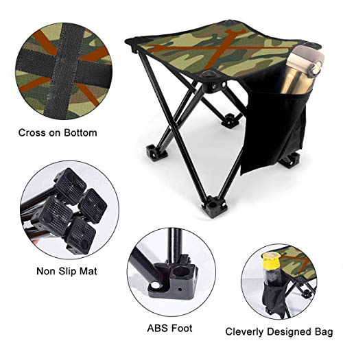 Rong-C Camping Stool, Ironworker Crossed Tools Fishing Travel Outdoor Folding Stool, Portable Stool for Camping Walking Hunting Hiking Picnic Garden BBQ