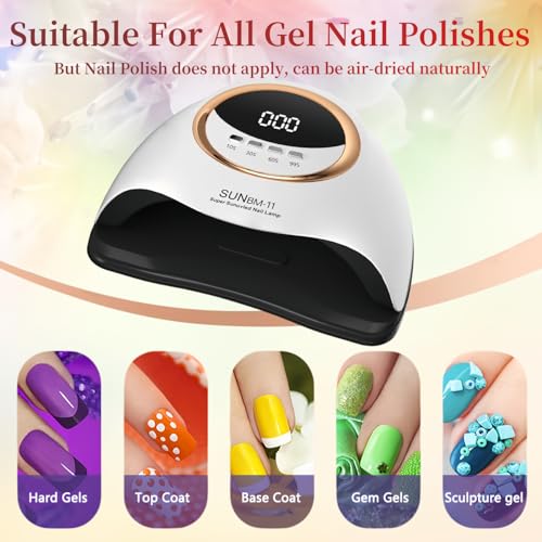 UV LED Nail Lamp, 280W Professional UV Nail Dryer Light for Gel Nails with 66 Beads, Fast Curing Gel Polish Lamp Auto Sensor 4 Timer Setting, Nail Art Drying Tools for Fingernail and Toenail (PRO) - Image 6