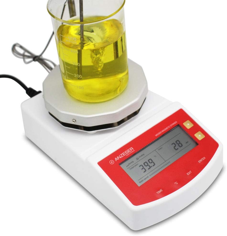 Magnetic Hotplate Stirrer Set with LCD Digital Automatic Constant Temperature 220V Heating Plate for Lab, 2000mL Capacity, 220V (UK Plug)
