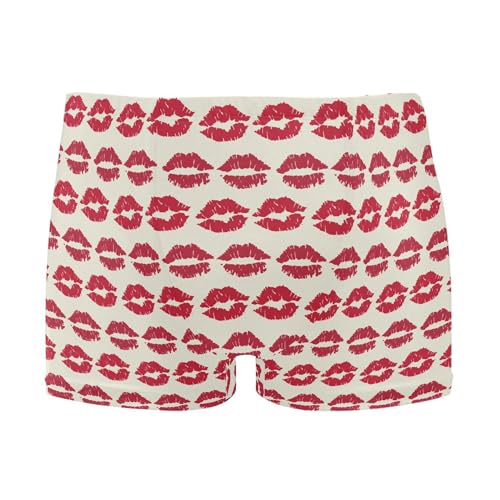 Lip Prints Red Mens Swim Trunk Swimwear Bathing Suit Swim Brief Square Leg Board Short S B0405232