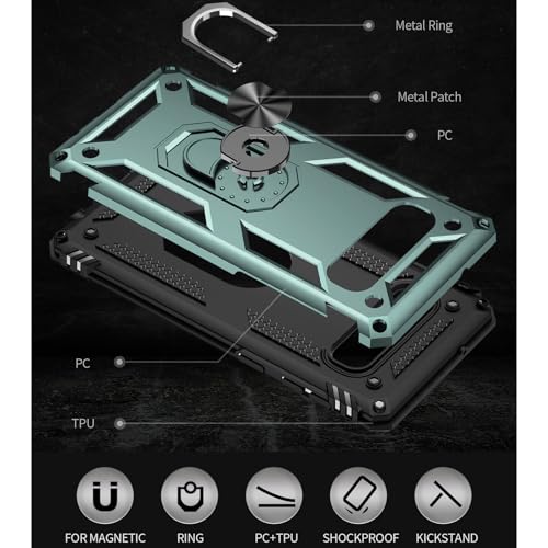 for Galaxy S10 Case: Samsung Galaxy S10 Case with HD Screen Protector - Military Grade Protective Cases with Ring for Samsung S10(Dark Green) - image 5