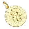 14k REAL Yellow Gold Religious Saint Christopher Medal Charm Pendant – 3 Different Size Available