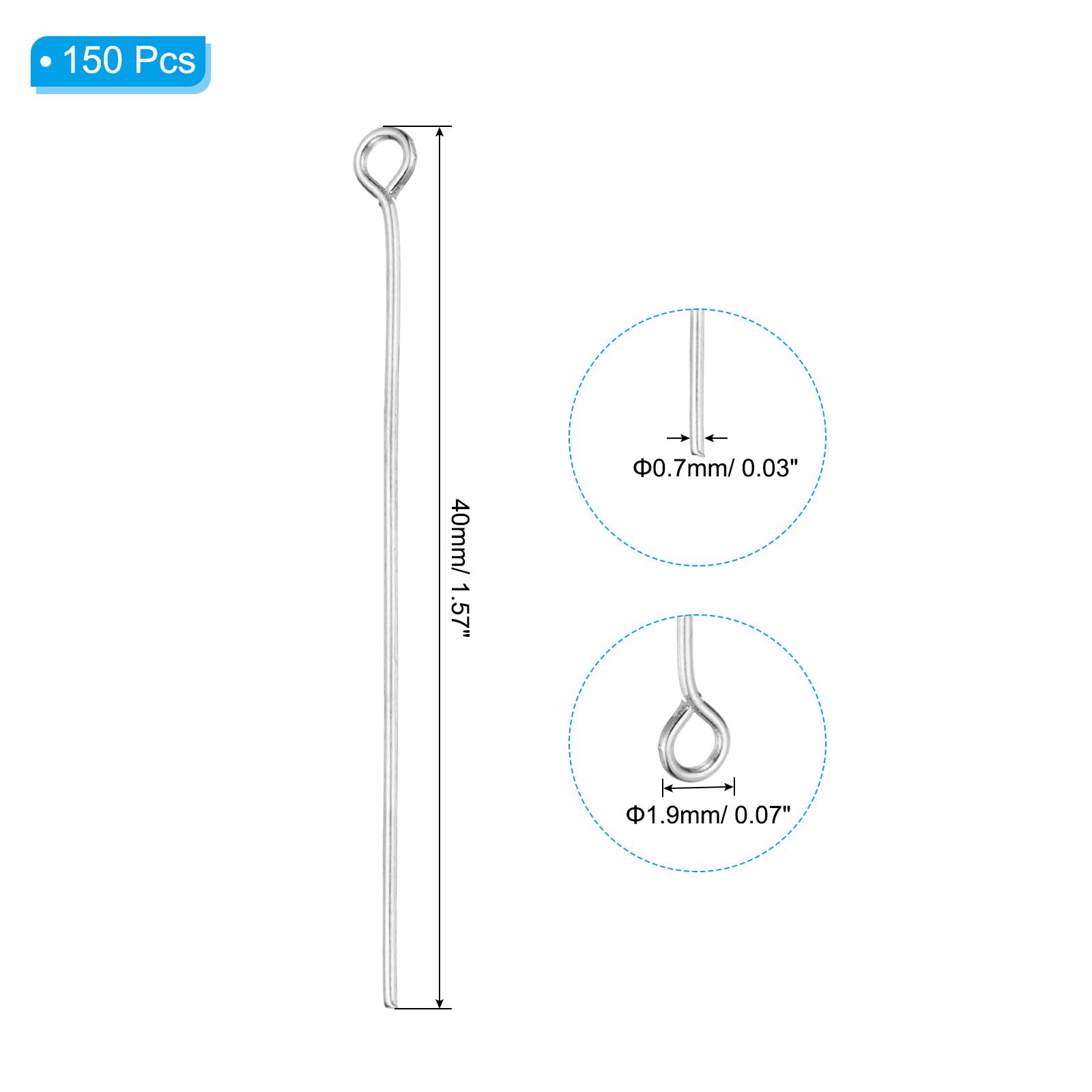 PATIKIL 40mm Open Eye Pins - Image 2