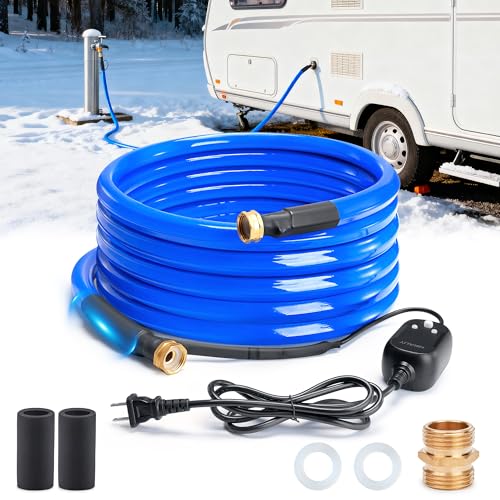 Top 10 Best Heated Hose for Rv Owners in 7 HIRALIY 50FT Heated Water Hose for RV, with Temperature Sensor, Save Energy, Water Line Freeze Protection, 5/8' ID, for Garden, RV Accessories, Livestock, Mountain Cabin