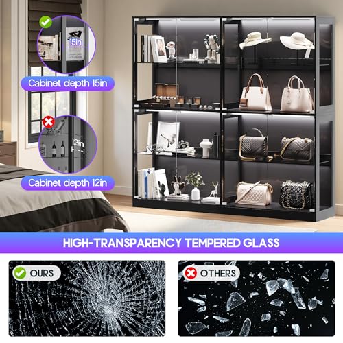 Image of AMERLIFE 75-Inch RGB Display Cabinet with Glass Shelves