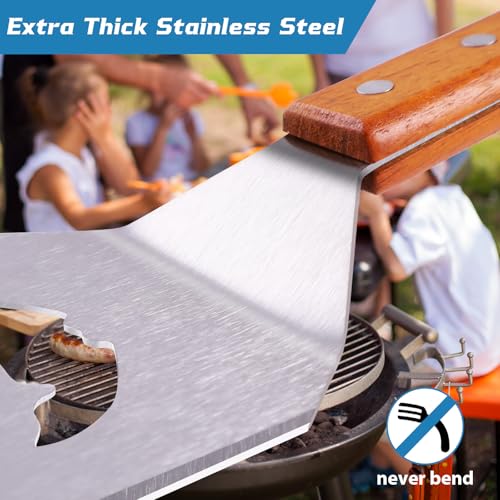 Ensemble de spatules de barbecue 7 en 1 - Ustensile de barbecue multifonctionnel pour barbecue et camping, ensemble d'ustensiles de barbecue en acier inoxydable avec ouvre-bouteille, idéal – Image 6