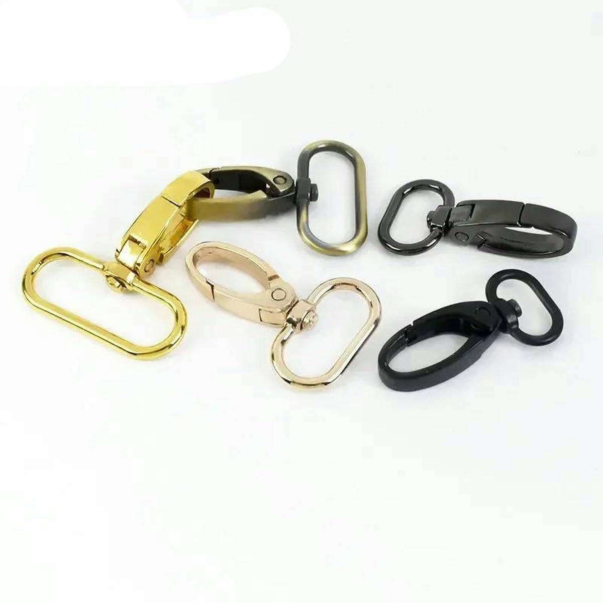 50 hebillas de correa de metal con cierre de langosta, ganchos a presión para bolsas, perchas para bolsos, llavero DIY, accesorios de piezas de cuero, 38mm, negro