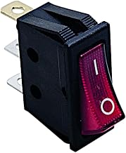Red Rocker Switch 15A 250V ON-OFF Panel 11 x 30 mm with 1/4 Inch Faston Connection, 5 Pieces Kit for Household Appliances Spare Parts (1)