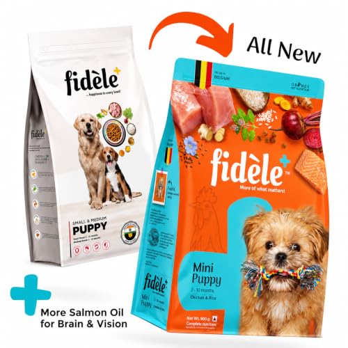 Image of Fidele+ Small & Medium Puppy Food | 900g | Nutrient Rich Growth | Immunity & Digestion Support | Real Chicken | Natural Herb Mix