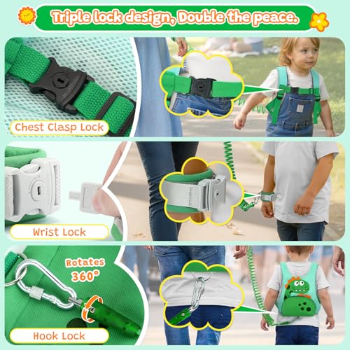 Image of Dr.meter 3 in 1 Toddler Harness Leash with Key Lock for Boys Girls