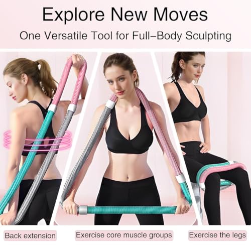 Image of Weighted Infinity Fitness Hoop for Adults and Kids- Adjustable Detachable Smart Hula Hoop for Waist & Core Workout, Fun Cardio Exercise for Home Fitness & Weight (Hula Hoop-1)