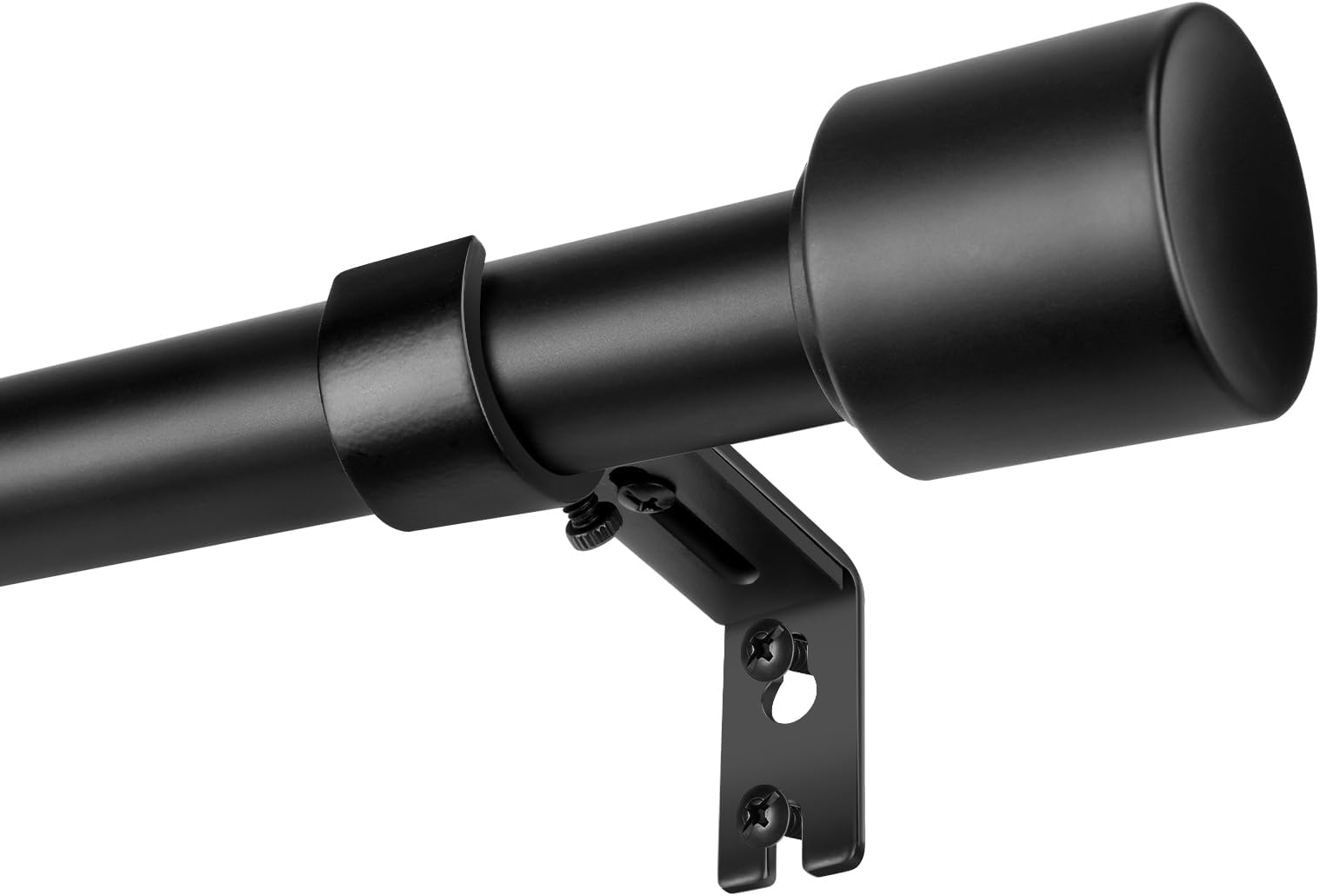 Curtain Rods 30 to 144 Inch 1 Pack Heavy Duty Adjustable Matte Black Rod