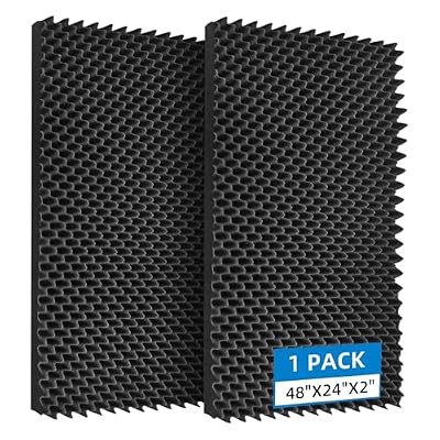 Geynnple 1 Pcs Sound Proof Foam Panels |48"×24"×2" Quick-Recovery Soundproof Wall Panels | High Density Sound Dampening Panels for Home Studio,(Black)