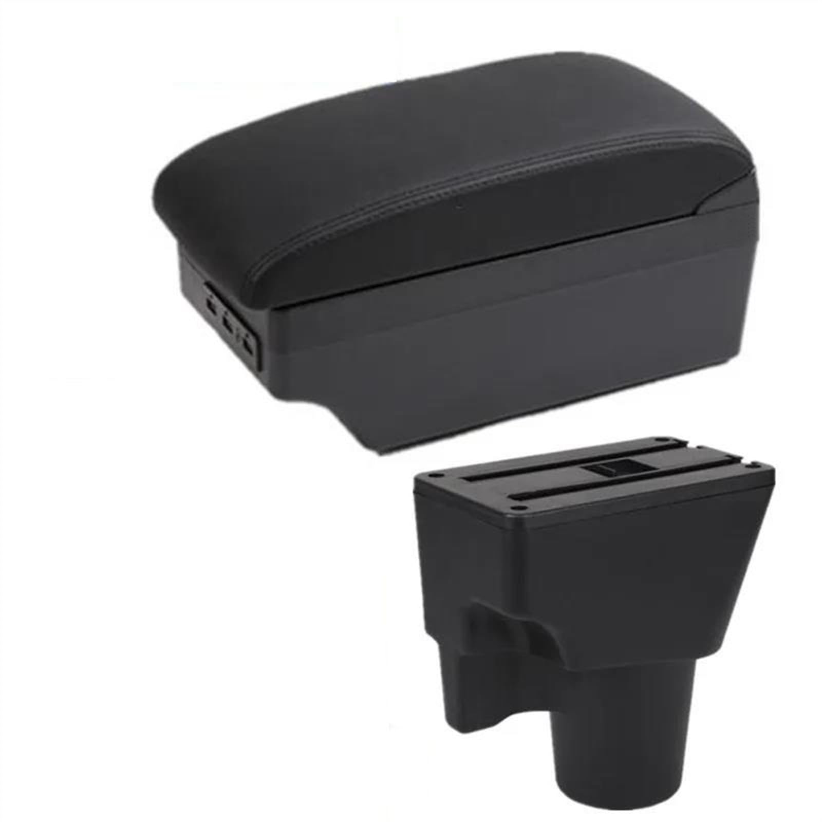 NMJLQW Storage Rack Car Armrest Box For Picanto 3X-Line Interior Retrofit Central Storage Box Car Accessories(C black line 7USB)