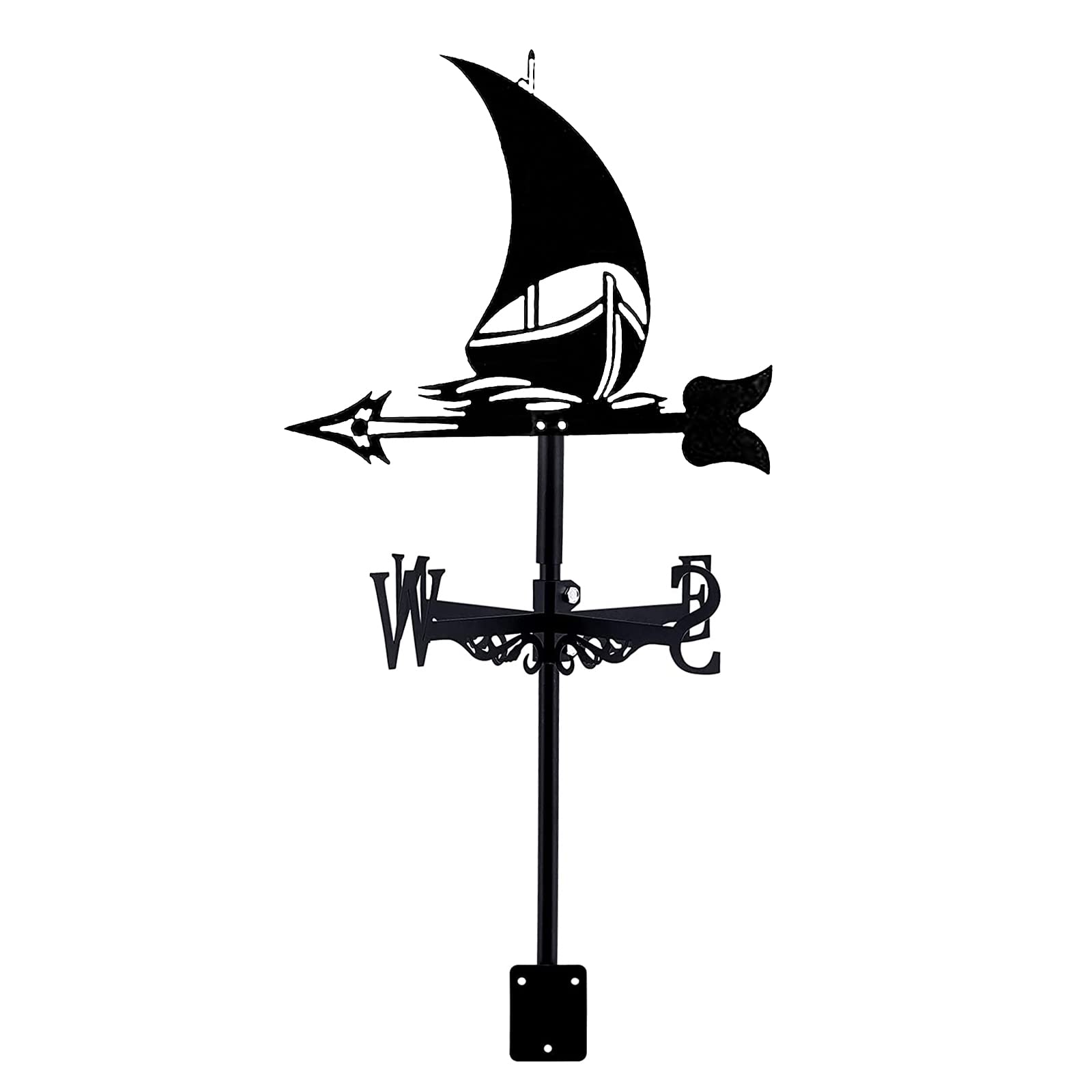 WIQUYBML wind vane Sea Surf Sailing Weather Vane Metal Iron weathervane Retro Wind Direction Indicator Garden Patio Yard Ornament Decoration