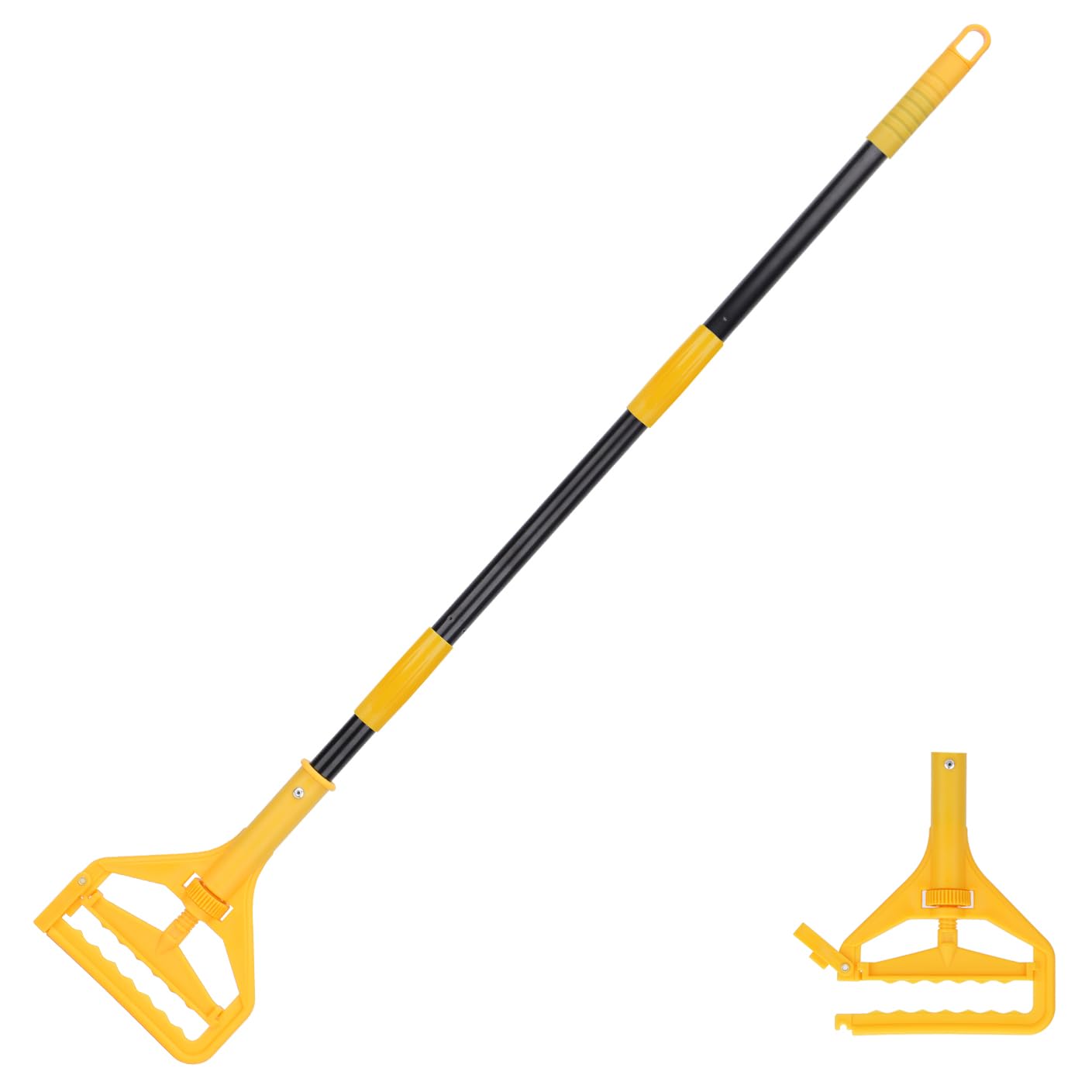 Mop Handle Commercial Heavy Duty - 57 Inch Industrial Metal Mop Stick Replacement for Floor Cleaning - Professional Mops Head Replacement Holder