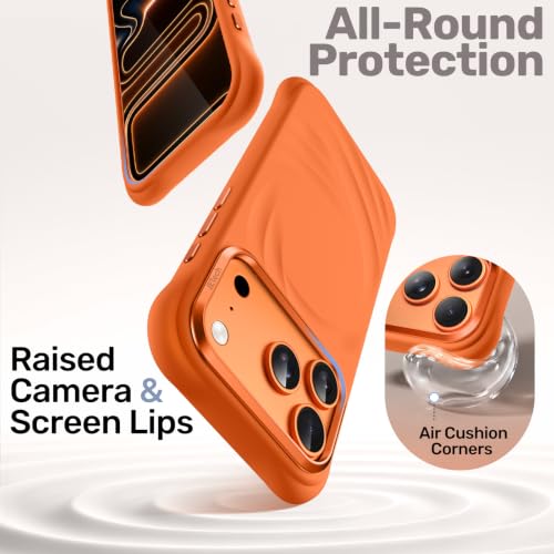 JETech Magnetische Silikon Hülle für iPhone 18 Pro Max/17 Pro Max, Orange – Ansicht 4