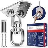 ALECPEA Edelstahl Deckenhaken Hängesessel bis 400kg - 360° drehbare Deckenhalterung, Boxsack Halterung, Schaukelhaken - Deckenhalterung für Beton Holz Sets Spielplatz Veranda Sitz Trapeze Yoga, Gym