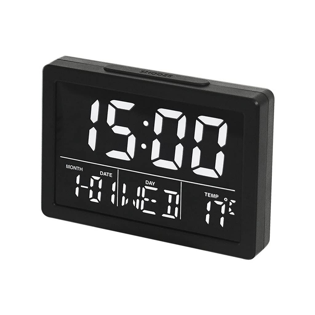 HRWLY LED Music Alarm Clock Voice Control Date 12/24H Electronic Table Night Mode Snooze Digital Clocks for Living Room(Argento)