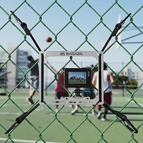 Image of Cell Phone Fence Mount for iPhone, Mevo Start, Phones, GoPro and Other Action Cameras, to a Chain Link Fence for Recording Baseball,Softball and Tennis Games