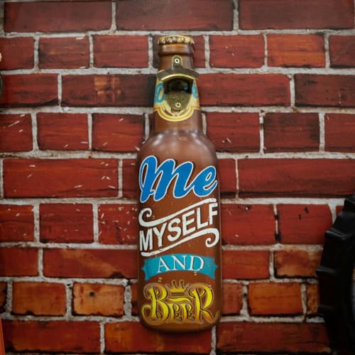 Image of Metal Bottle and Can Opener Me Myself and Beer Beer Bottle Opener Wall Mount