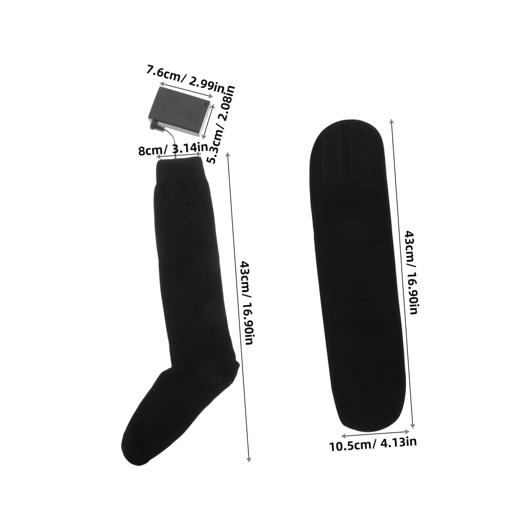 JOINPAYA 1 Pair USB Rechargeable Heated Socks for Men Women Washable Electric Foot Warmers for Winter Temperature for Camping Cold Weather Soft Comfortable Black