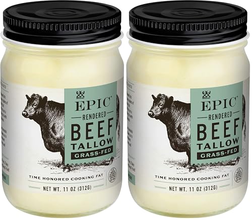 Image of EPIC Beef Tallow, Grass-Fed, Keto Friendly, Whole30, 11oz Jar (Pack of 2)